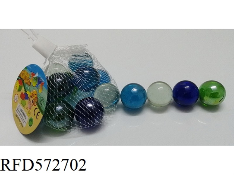 25MM COLORED MIXED GLASS BEADS