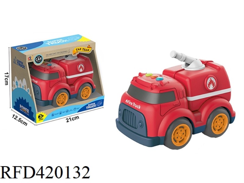 CARTOON SLIDING ENGINEERING VEHICLE WITH LIGHT AND MUSIC (FIRE TRUCK)
