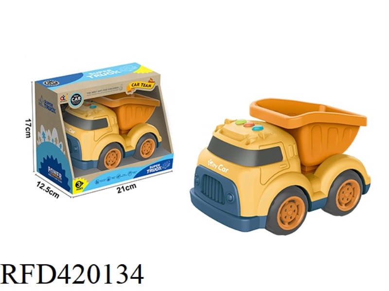 CARTOON SLIDING ENGINEERING VEHICLE WITH LIGHT AND MUSIC (DIRT TRUCK)