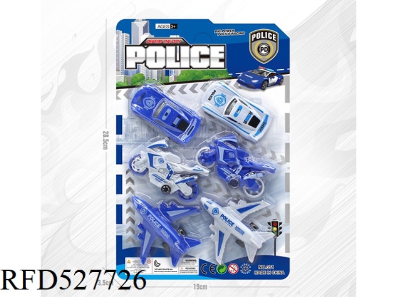 TAXI POLICE CARS MOTORCYCLE PLANES