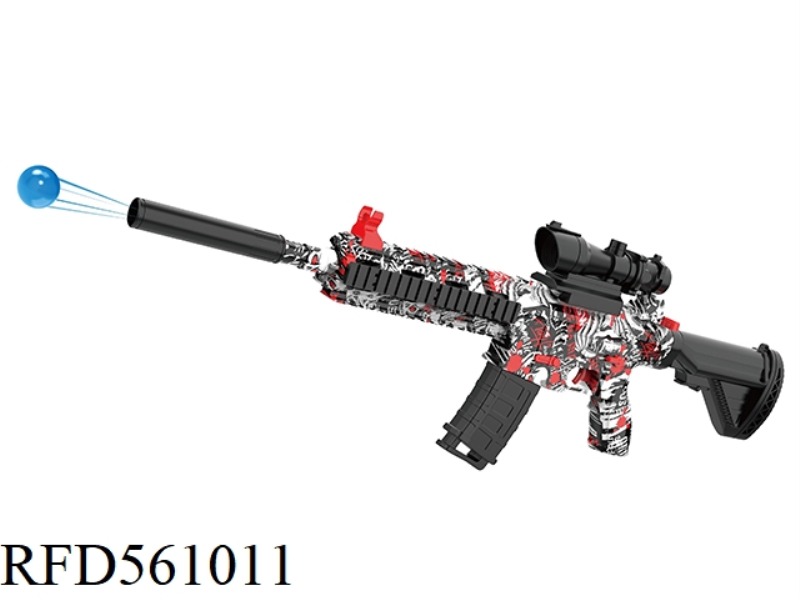 RED AND WHITE GRAFFITI M416 ELECTRIC WATER BOMB GUN
