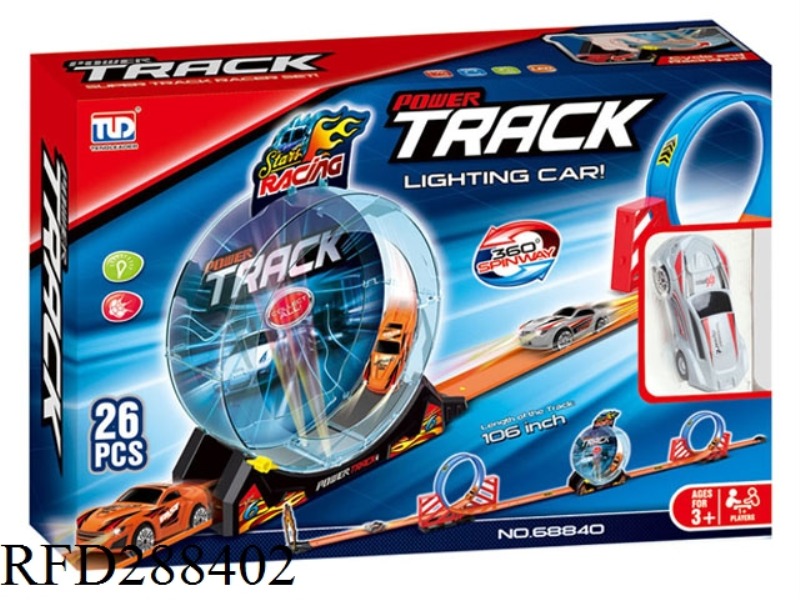 TOPSPEED PULL BACK RAIL CAR WITH LIGHT AND MUSIC(WITH CAR 1PCS)