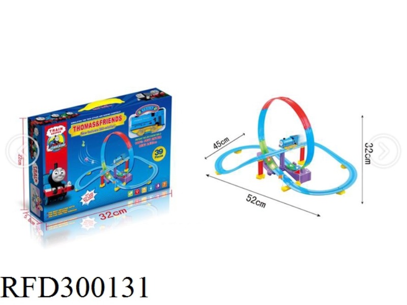 THE ELECTRIC THOMAS TURNS THE ROLLER COASTER TRACK IN THREE DIMENSIONS