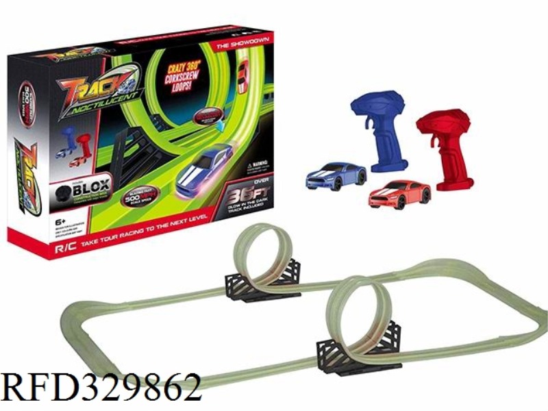REMOTE CONTROL GLOW-IN-THE-DARK RACING TRACK COMBINATION