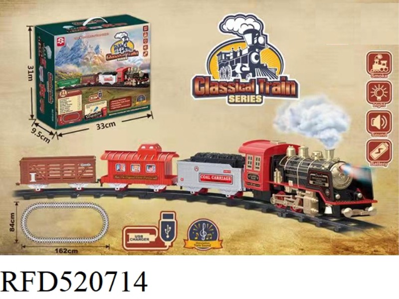 CLASSICAL PROGRAMMING STEAM ELECTRIC TRACK TRAIN LITHIUM ELECTRIC MODEL
