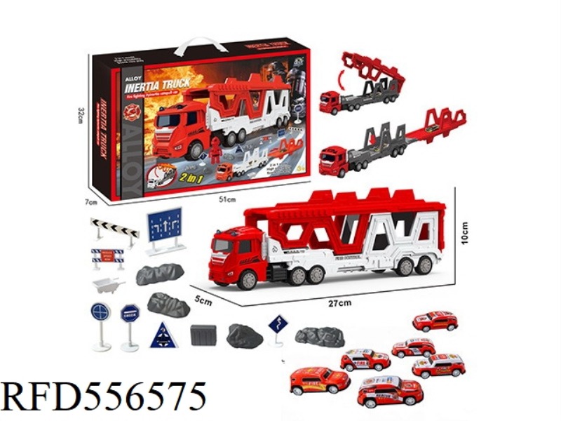 DEFORMABLE ALLOY FIRE TRUCK EJECTION TRACK SET WITH TOW HEAD