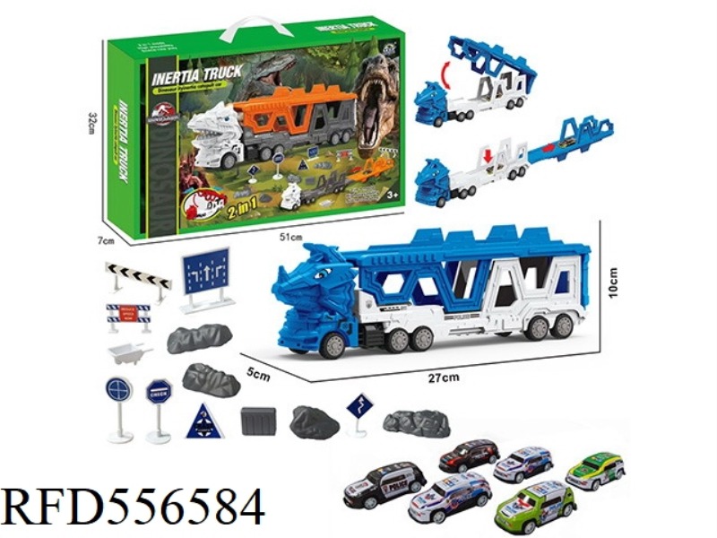 TRICERATOPS DRAGHEAD POLICE CAR EJECTION TRACK SET