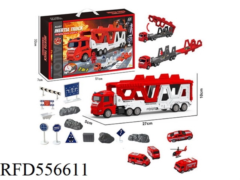 DEFORMABLE ALLOY FIRE TRUCK EJECTION TRACK SET WITH TOW HEAD