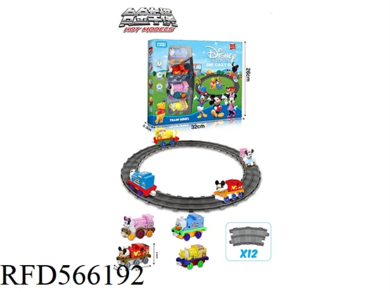TRACK DOUBLE MAGNETIC ALLOY PULL-BACK MICKEY TRAIN