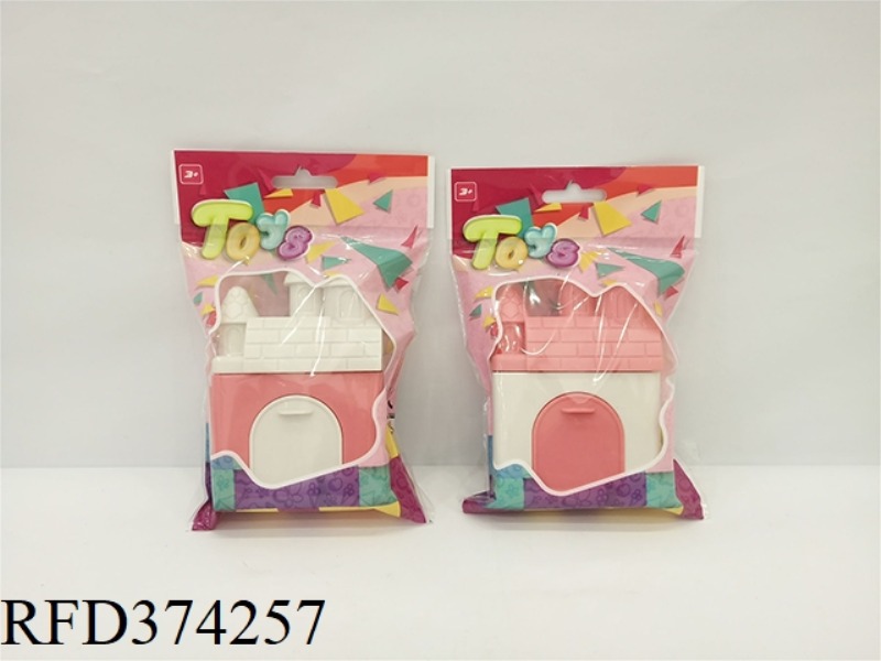PRINCESS CITY, A SMALL VILLA WITH SUGAR PLAY HOUSE FORT CANDY HOUSE (BEIGE WHITE RED)