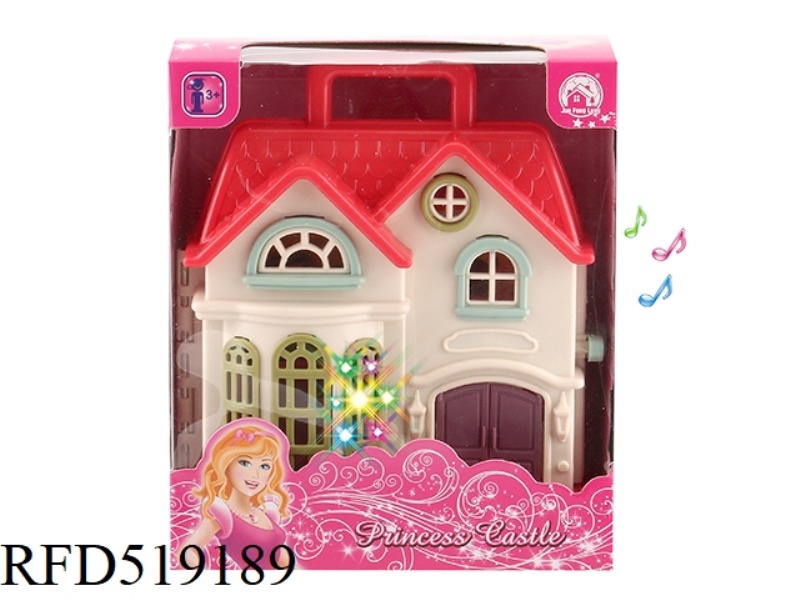 COLORFUL LIGHT MINI VILLA WITH 12 PIECES OF MUSIC + FURNITURE (2 MIXED)