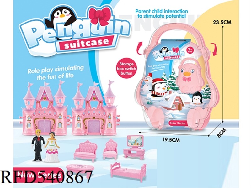 BOXES AND SUITCASES WITH CASTLES, PRINCESSES AND PRINCE FURNITURE
