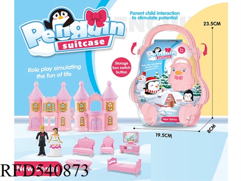 BOXES AND SUITCASES WITH CASTLES, PRINCESSES AND PRINCE FURNITURE