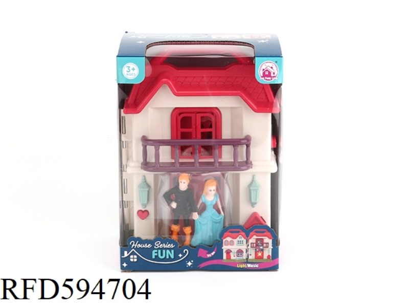 COLORFUL LIGHTING VILLA WITH 12 PIECES OF MUSIC+PRINCESS/PRINCE/CARRIAGE/FURNITURE