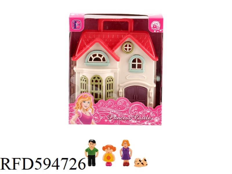 COLORFUL LIGHTING MINI VILLA WITH 12 MUSIC+CHARACTERS+FURNITURE (2 MIXED)
