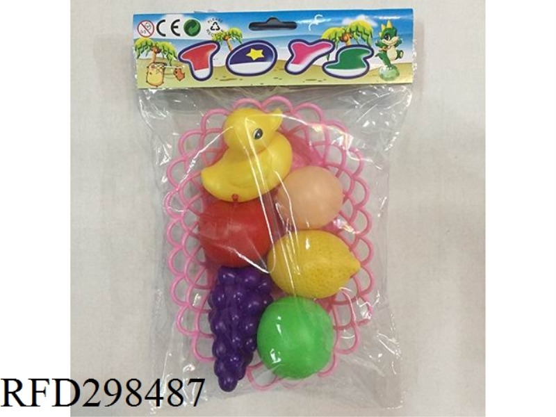 SMALL DUCK WITH FRUIT AND BASKET