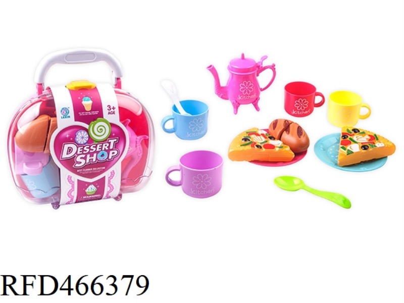 PORTABLE TEA SET WITH SLICABLE BREAD PIZZA