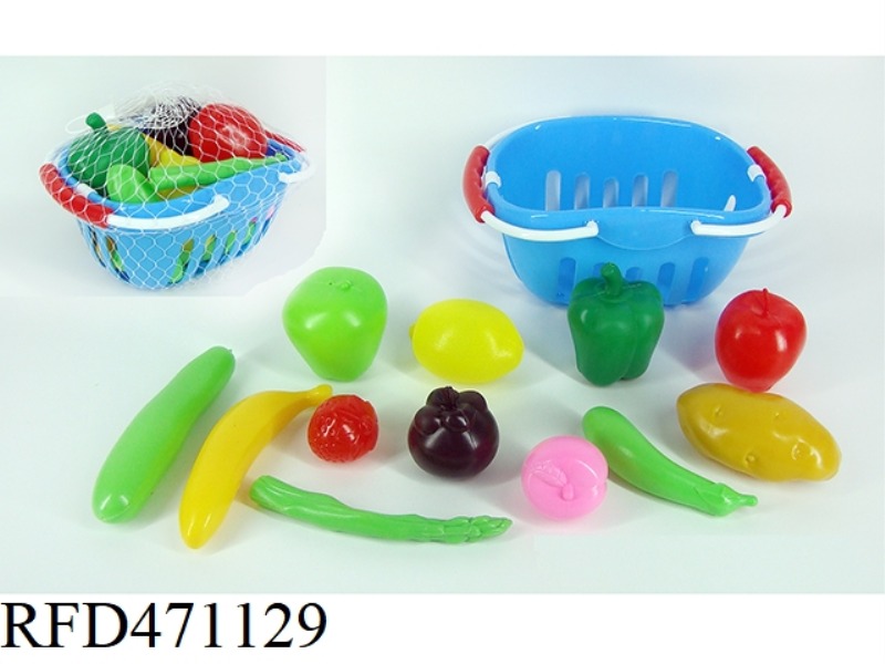 SMALL BASKET WITH FRUITS AND VEGETABLES 12PCS