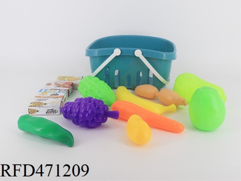BASKET+FRUITS AND VEGETABLES 9PCS+4 SMALL BOXES