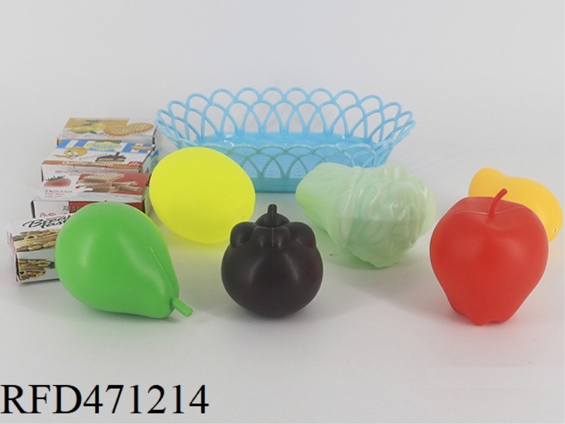SMALL FRUIT PLATE + FRUITS AND VEGETABLES 6PCS + 4 SMALL BOXES