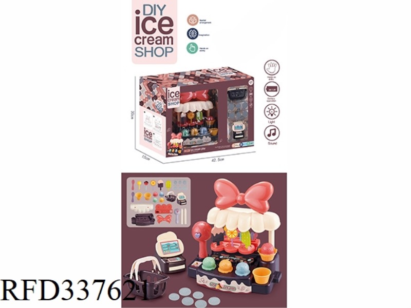 PRETEND TO BE AN ICE CREAM SHOP (CASH REGISTER, SHOPPING BASKET) (LIGHT AND MUSIC) (PURPLE)