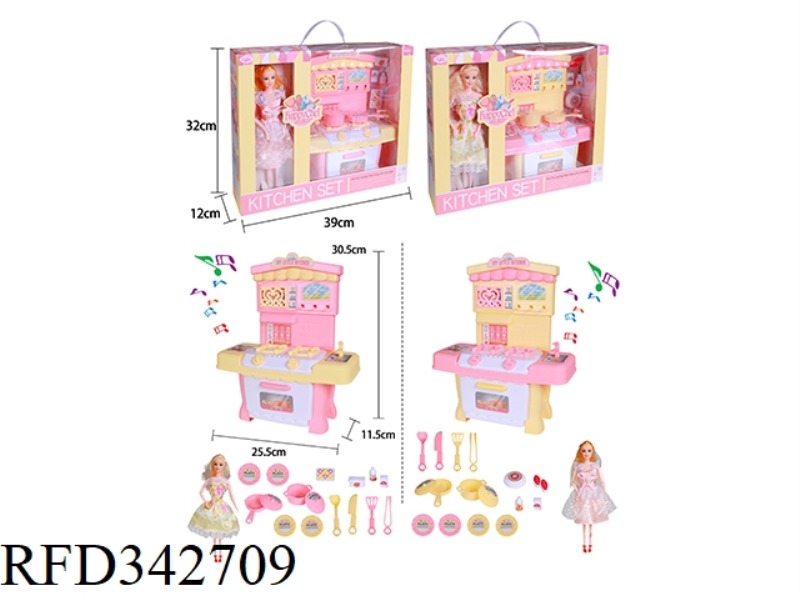 MINI DINING TABLE WITH LIGHT AND MUSIC WITH BARBIE (2 TYPES MIXED)