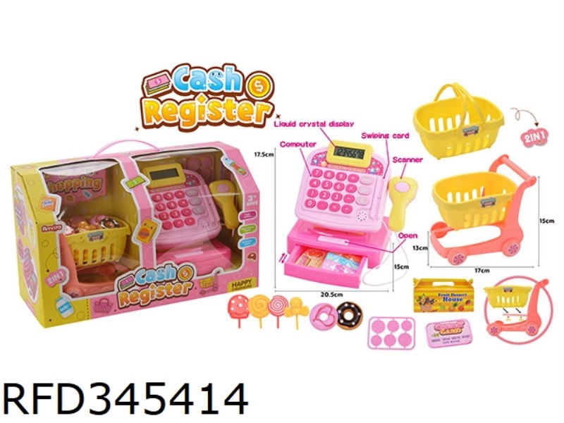 CASH REGISTER WITH DONUT SHOPPING CART