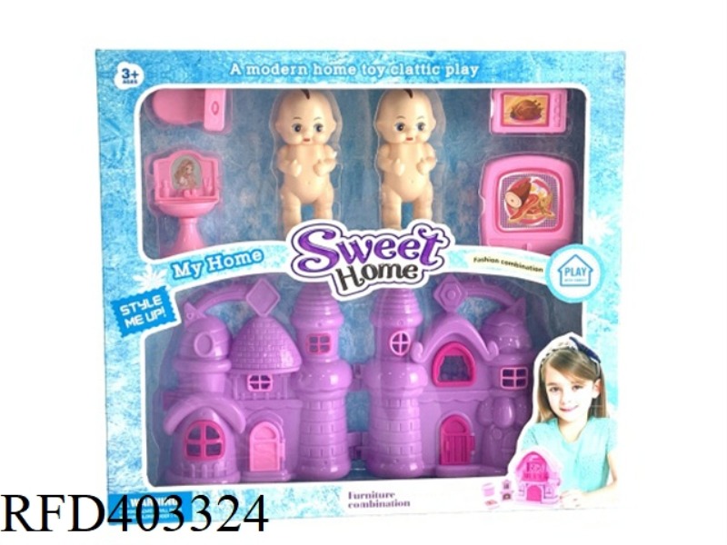 TOY PLAY HOUSE FURNITURE VILLA WITH DOLL