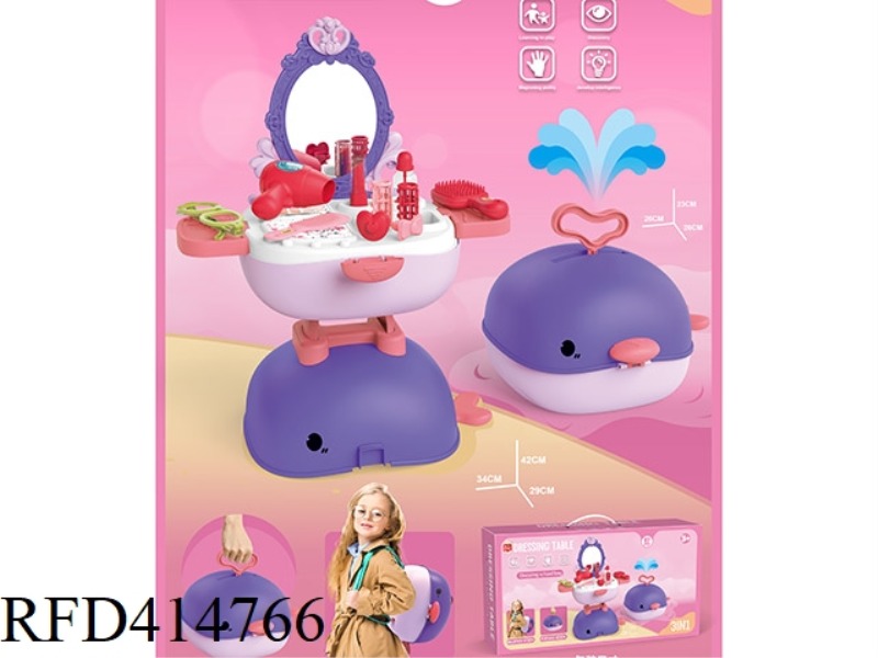 WHALE BACKPACK + SUITCASE + DRESSING TABLE (DRESSING COVER) 27PCS