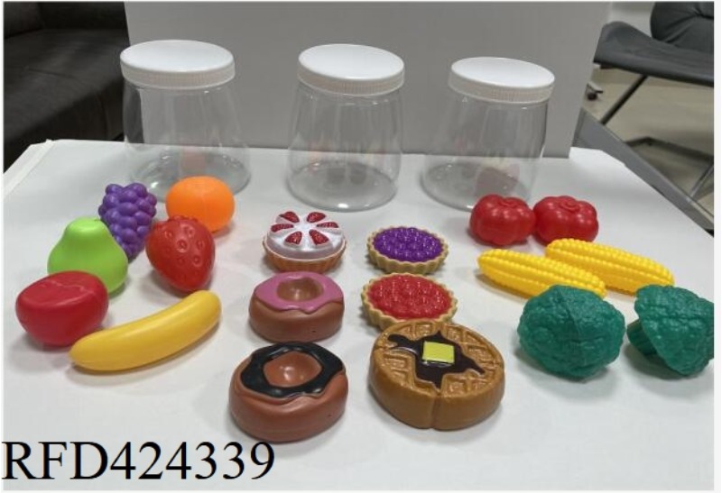 6pcs vegetables,fruit and donuts in bottles each