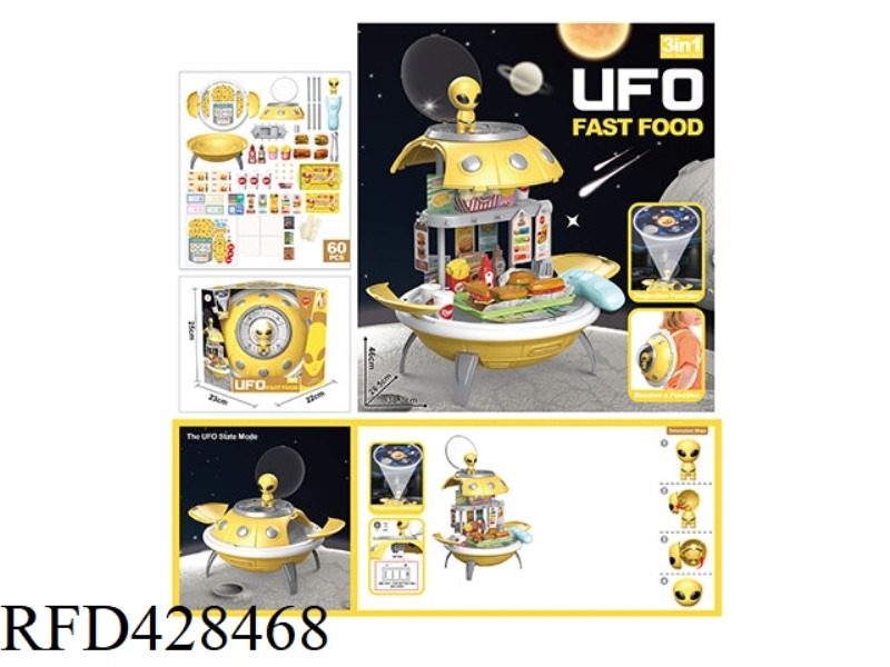 UFO HAMBURGER STORAGE BACKPACK WITH PLANET PROJECTION