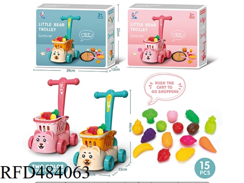 SHOPPING CART + FRUIT AND VEGETABLE 15-PIECE SET