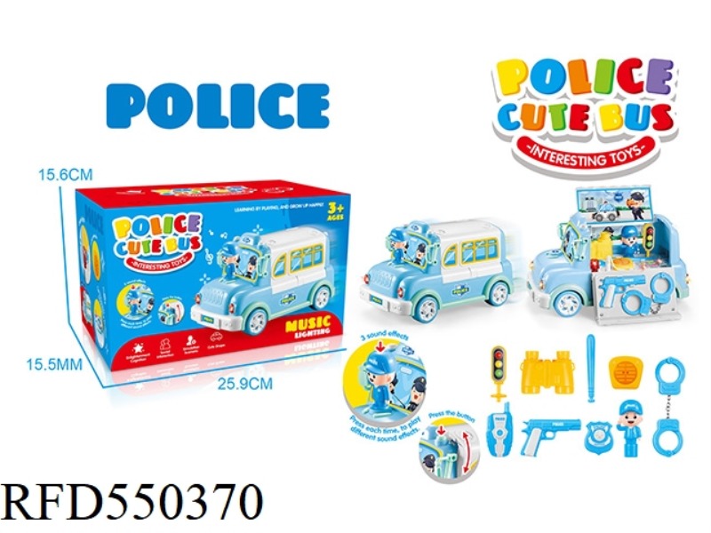 PLAY HOUSE AND PLAY COP STORAGE CAR TOYS