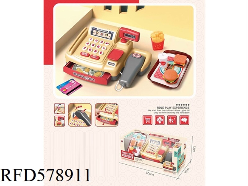 PLAY HOUSE-CASH REGISTER AND HAMBURGER (THREE SWITCHING MODE FUNCTIONS)