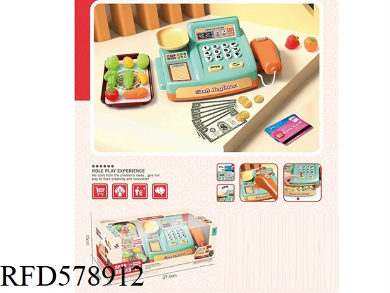 PLAY HOUSE-CASH REGISTER PLUS FRUIT (THREE SWITCHING MODE FUNCTIONS)