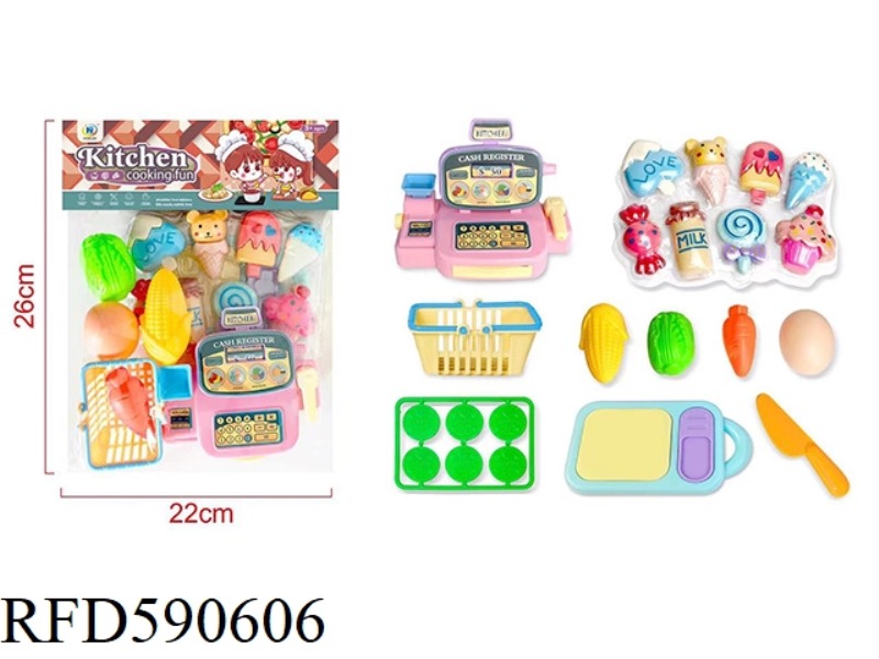 CASH REGISTER WITH FOOD TABLEWARE COVER