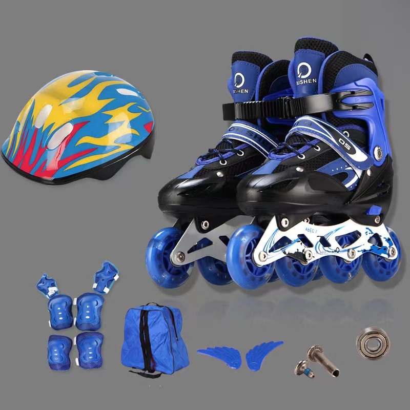 Adjustable flash inline skates for children