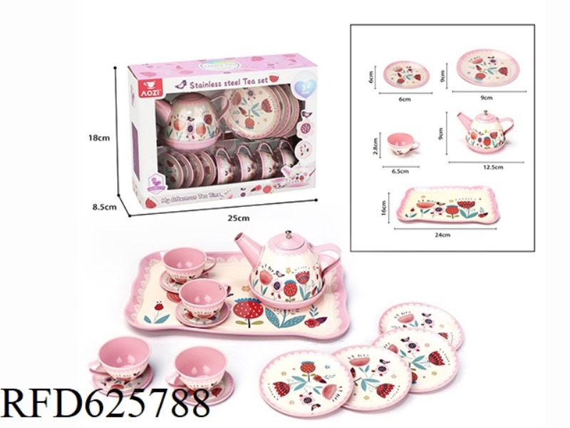 15PCS PRINTED TEA SET