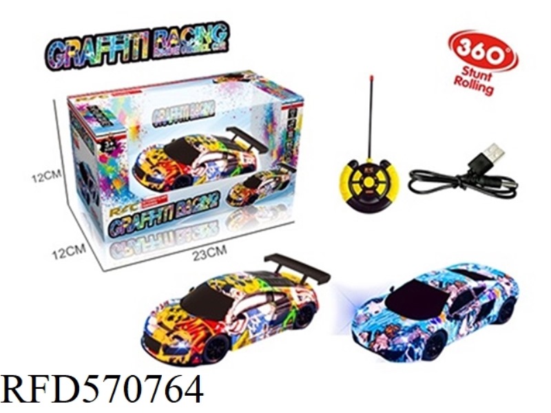 4-WAY REMOTE CONTROL CAR WITH LIGHT GRAFFITI VERSION