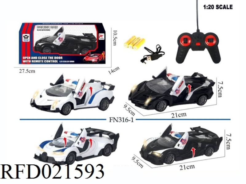 1:24 REMOTE CONTROL ONE-KEY DOOR SIMULATION POLICE CAR