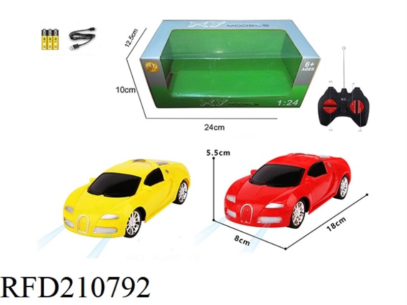 1:24 4CHANNEL WIRELESS R/C SIMULATION BUGATTI WITH LIGHT