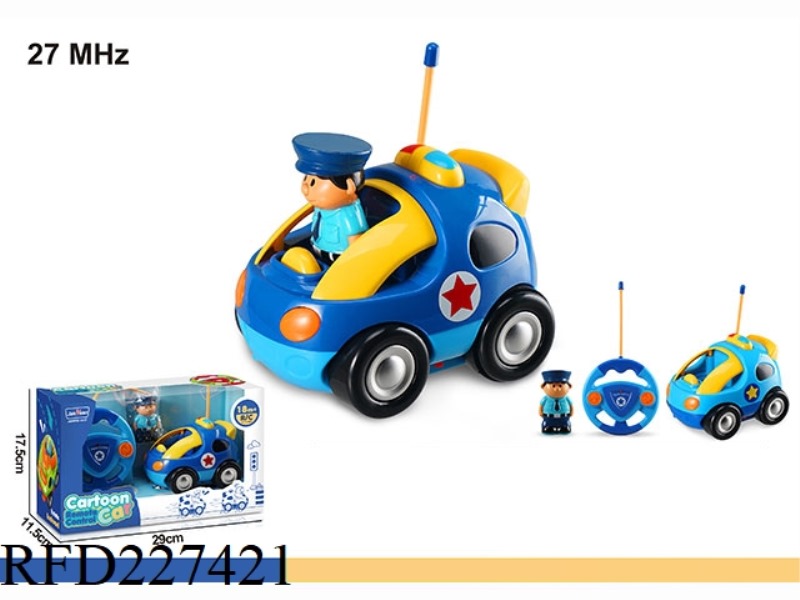 2CHANNEL CARTOON R/C POLICE CAR WITH LIGHT MUSIC