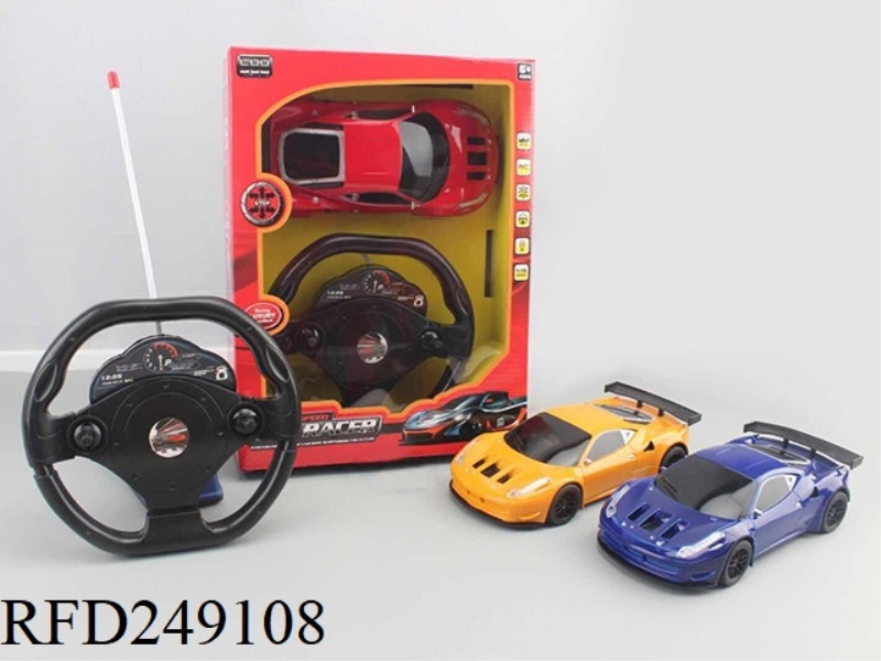 1:18 SIMULATION FOUR-WAY REMOTE CONTROL CAR WITH LIGHTS (RED, YELLOW AND BLUE) THREE COLORS