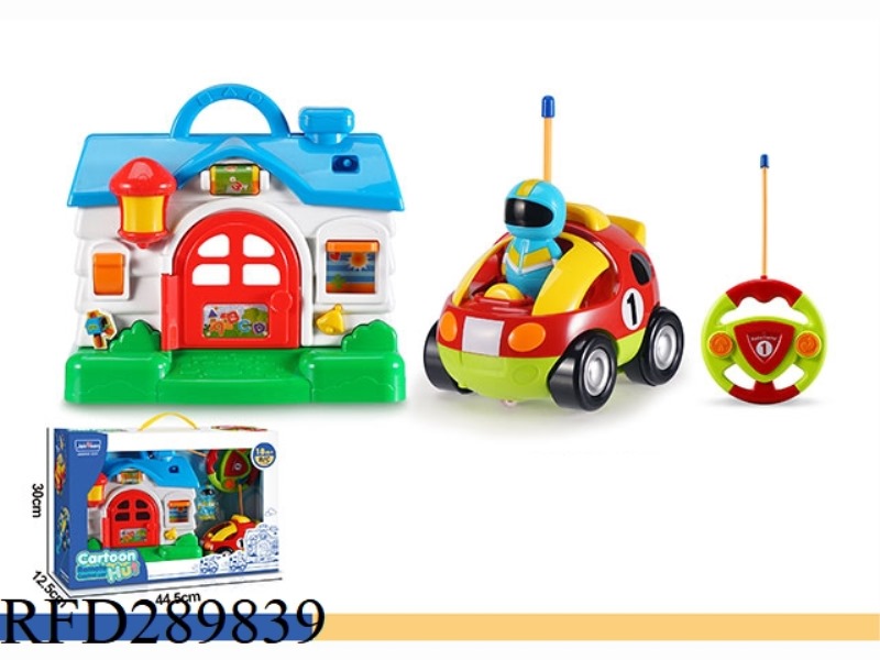 REMOTE CONTROL CARTOON HOUSE AND POLICE CAR WITH LIGHTS MUSIC