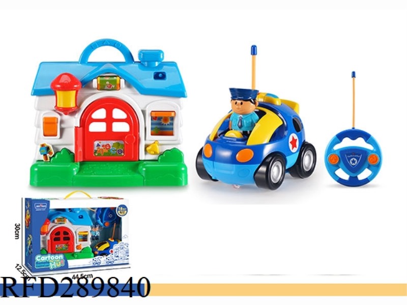 REMOTE CONTROL CARTOON HOUSE AND POLICE CAR WITH LIGHTS MUSIC