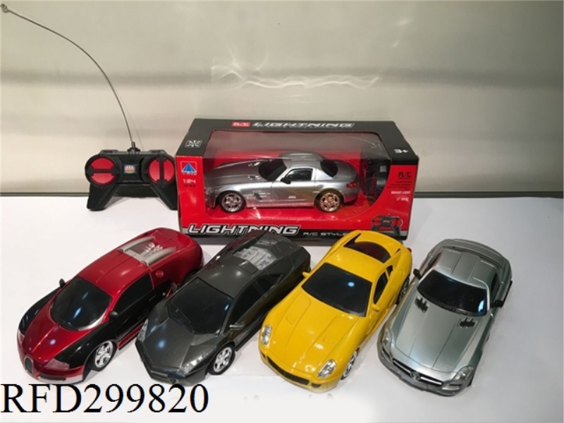 4-WAY REMOTE CONTROL CAR 1:24 WITH LIGHTS (4 TYPES OF MIXED PACKAGE)