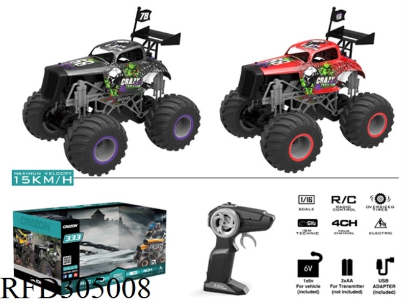 2.4G 1:16 R/C BULL WHEEL SUV(INCLUDE BATTERY)