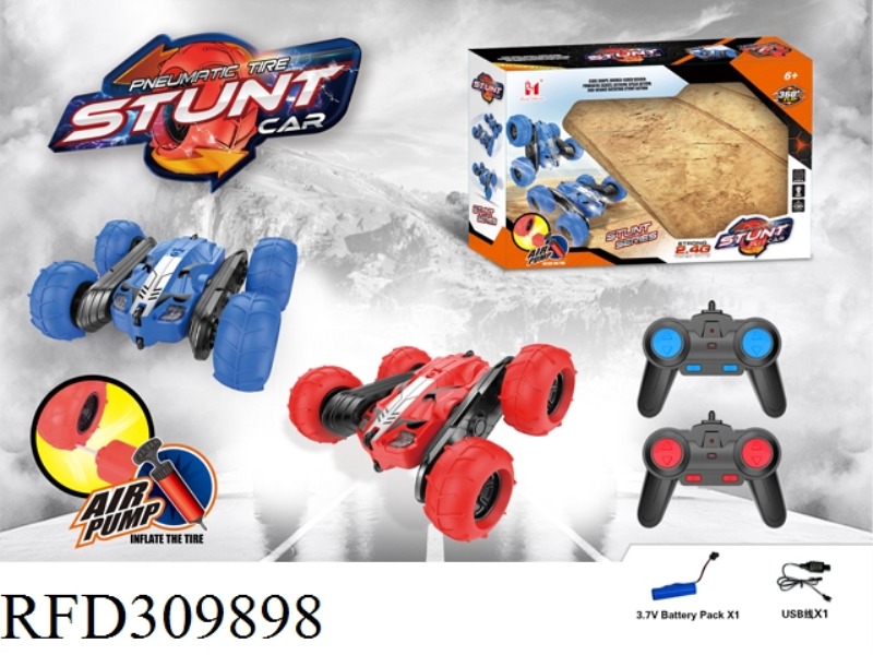 2.4G R/C AIR INFLATION WHEEL DOUBLE-FACED STUNT CAR