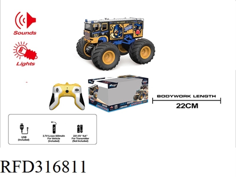 1:18 R/C BIG WHEEL CAR WITH LIGHT MUSIC(INCLUDE BATTERY)