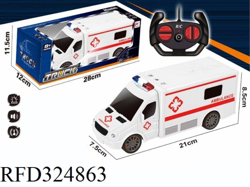 REMOTE CONTROLLED AMBULANCE (FLASHING LIGHTS, SOUND)